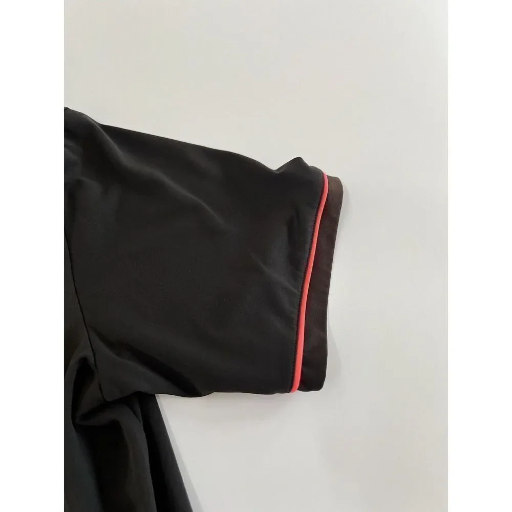 Adidas‎ Golf Polo Size Medium Black With Pink Trim